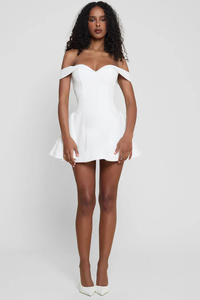 Calista Corset Mini Dress - White