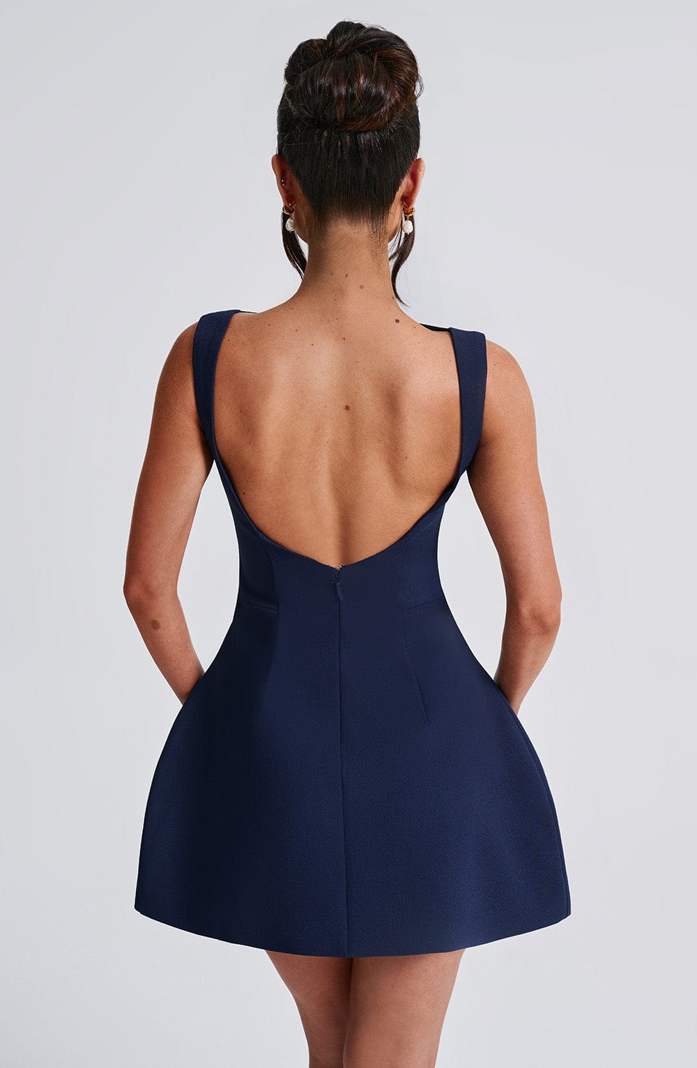 NOIR BACKLESS MINI DRESS - NAVY