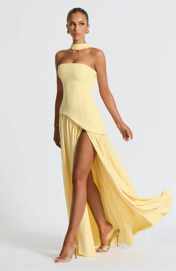 VALENCIA MAXI DRESS — LEMON