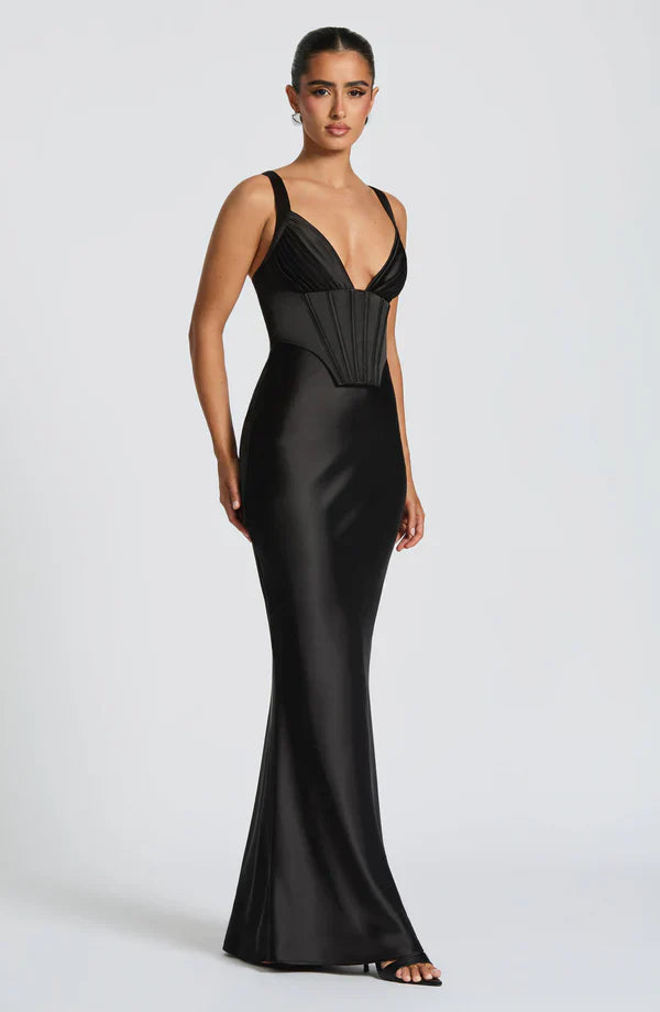 ARIA CORSET MAXI — BLACK