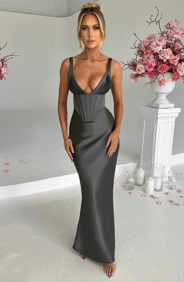 ARIA CORSET MAXI — CHARCOAL