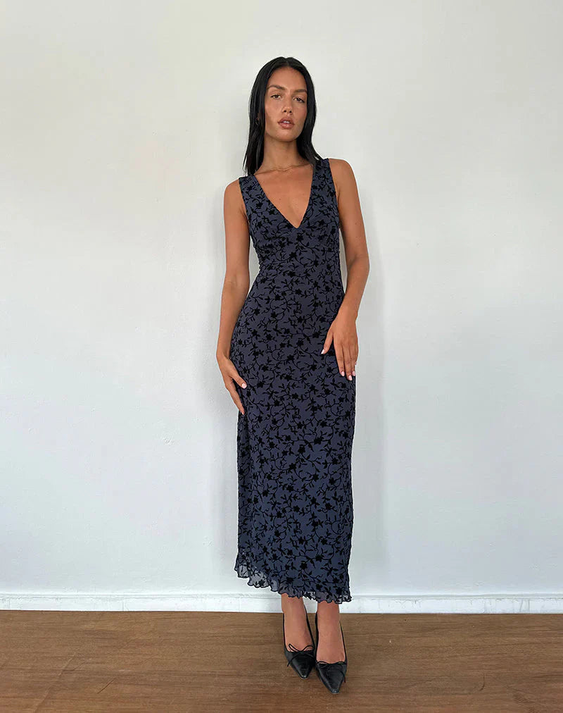 ELLA MAXI DRESS - NAVY