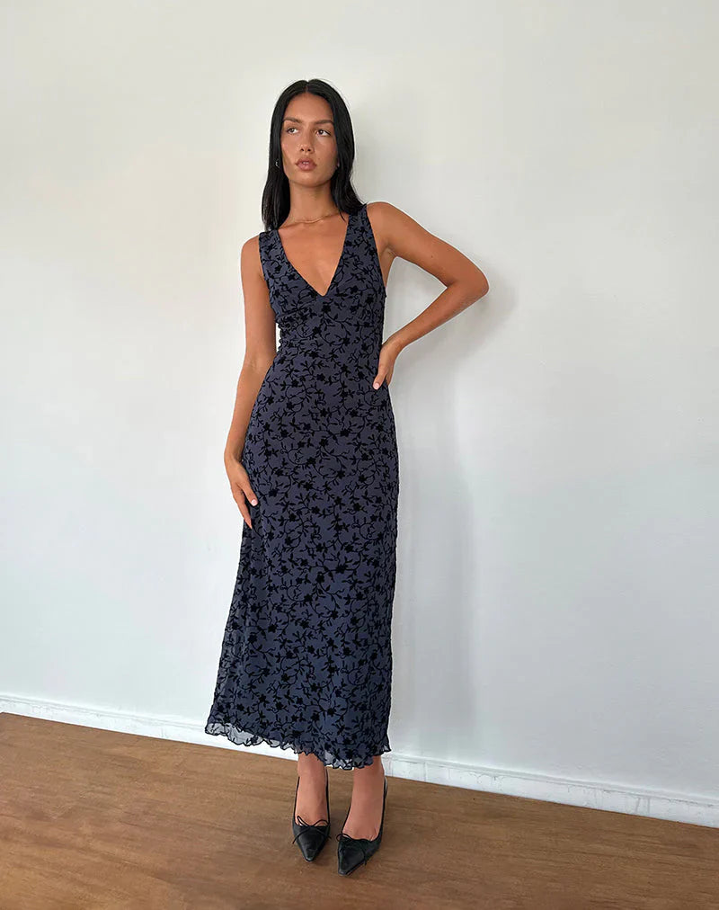 ELLA MAXI DRESS - NAVY