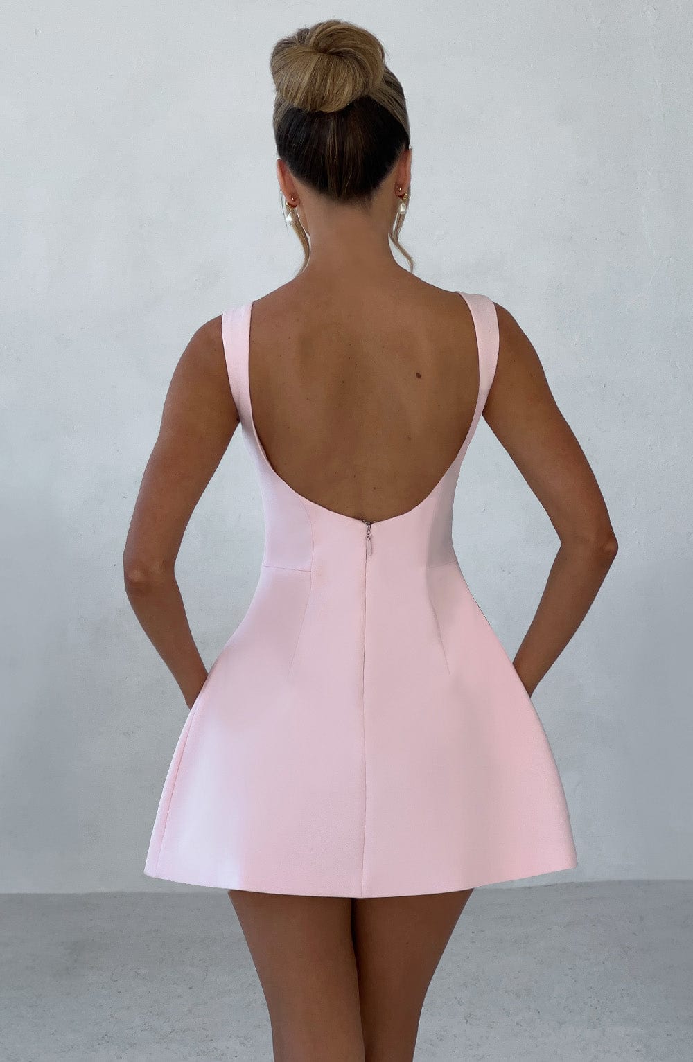 NOIR BACKLESS MINI DRESS - BLUSH