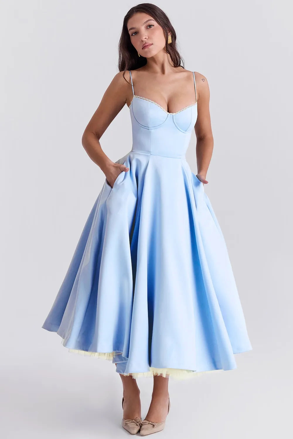 ISOLDE MIDI DRESS - BLUE